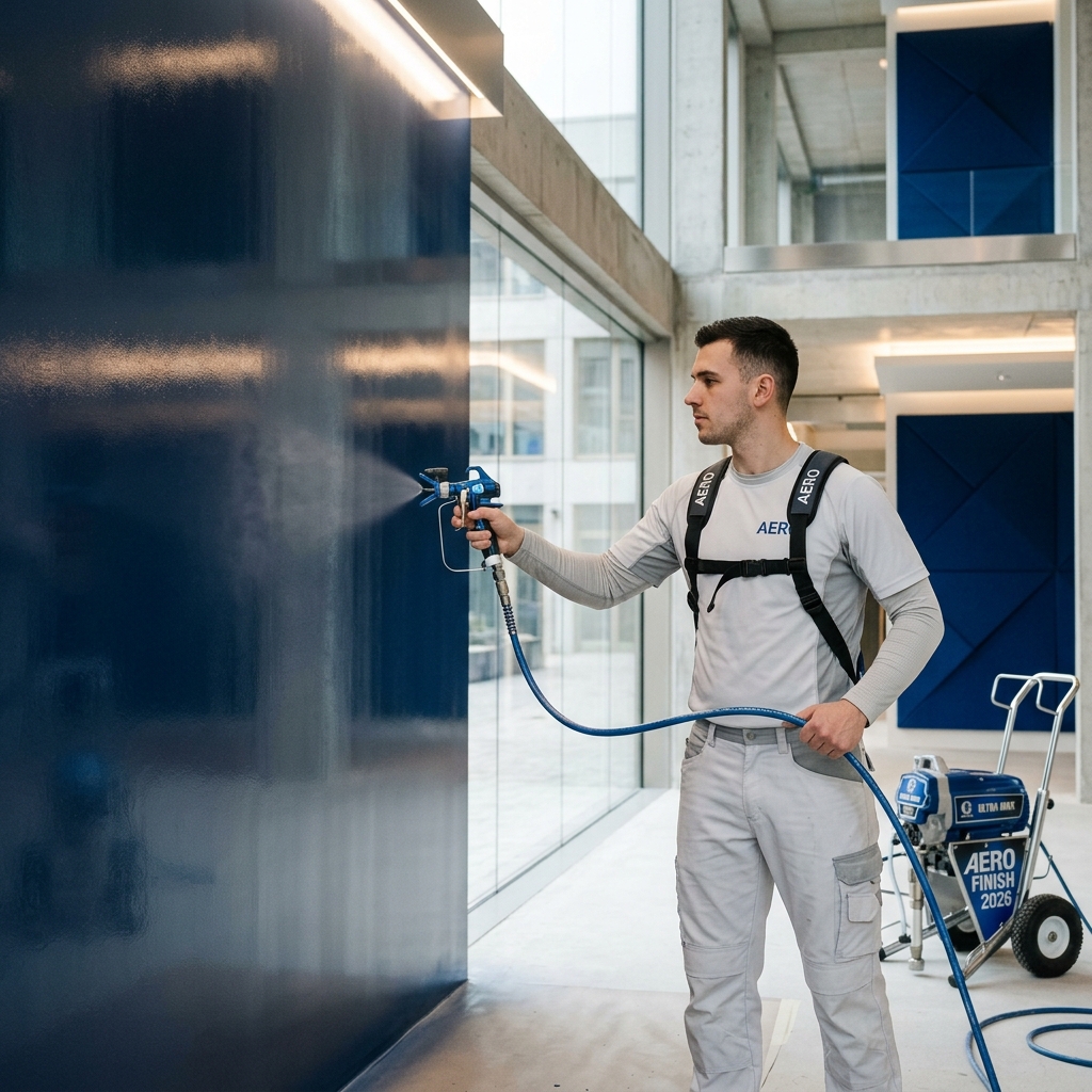 Detail of professional uPVC spray application